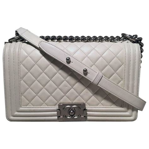 white chanel boy bag outfit|pre owned Chanel boy bag.